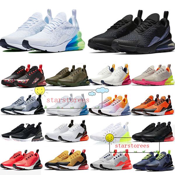 

270 cushion designer rainbow oreo triple white be true 3m 27c usa olive volt cny wolf women men athletics trainers size 36-45