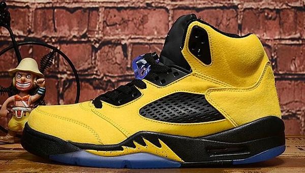

2020 new arrival 5s yellow black men leather wholesale outdoor shoes size 40-47