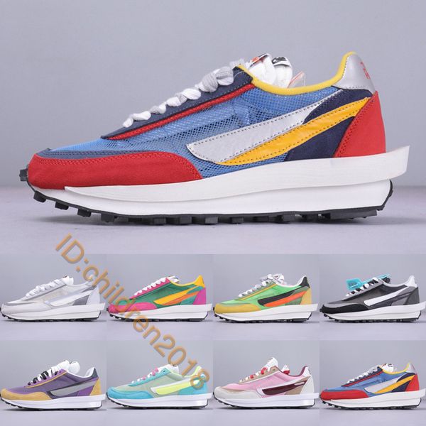 

новые ld вафельного sacai кроссовки для мужчин женщины 2019 дизайнера кроссовок blue green мульти summit белого ldwaffle тренеры размера 36, Black