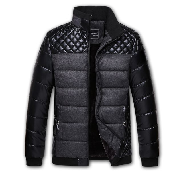 

middle-aged daddy clothes cotton-padded clothes thick plus velvet men's cotton-padded jacket warm jacket, Black