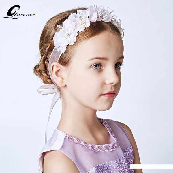 2020 Pink Flowers Headband For Girls Kids Wedding Hair Accessories