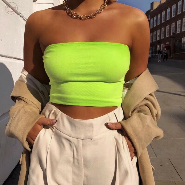 

2019 summer sleeveless womens bralette plain off shoulder crop tank bras bustier party solid clothes, White