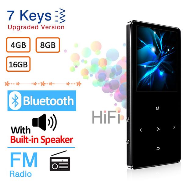 

mp3-плеер с bluetooth ключа динамик сенсорный встроенная 4gb 8gb 16gb hifi металла мини портативный walkman с функцией записи радио fm