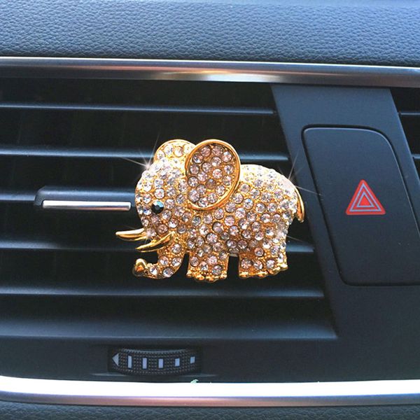 

cute crystal elephant car air freshener perfume air vent clip car interior styling styling