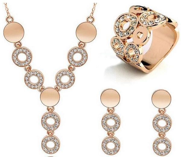 

2019 fashion women jewelry classy sparking crystal necklace wedding gold/silver jewelry set woman wedding dress accessories