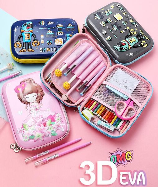 

multi-function pencil bag flower girl stationery box for men and women with large capacity stationery pencil case 3d eva