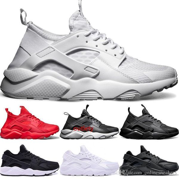 

huarache ultra running shoes 4.0 1.0 men women triple white core black red huaraches mens sport sneaker size 5.5-11