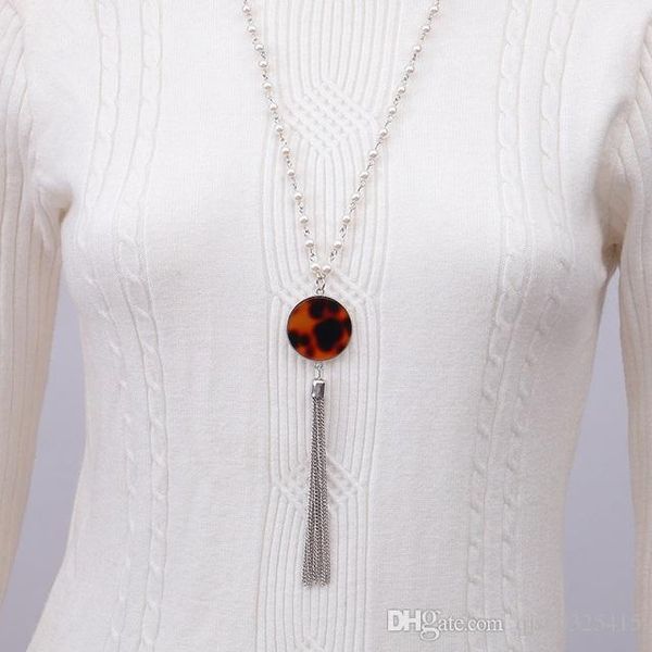 

wholesale circle necklace initial monogram blank disc necklace wholesale personalized monogrammed long layering tassel necklace, Silver