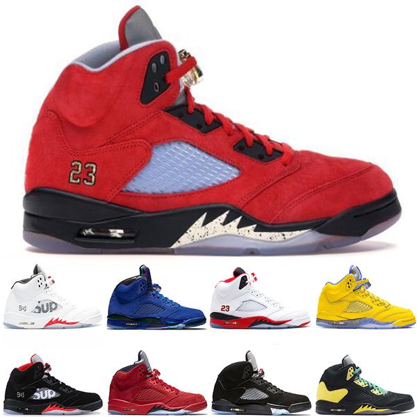 

michigan fab 5 inspire bred fresh 5 wings 5s psg black men basketball shoes paris laney og white grape mens sports sneakers size7-13, White;red