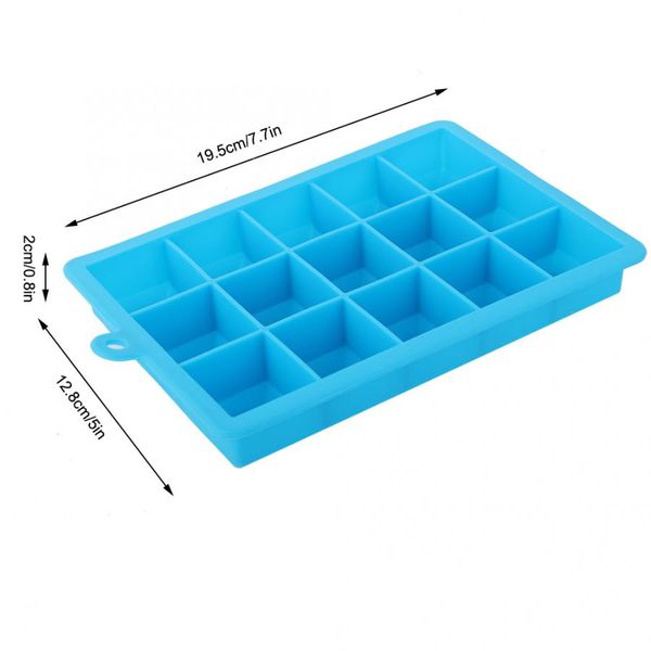 

15 grids soft silicone square ice tray mold ice maker container kitchen bar