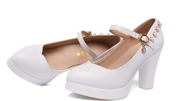 

women's shoes in spring and autumn high coarse heel waterproof table, Black