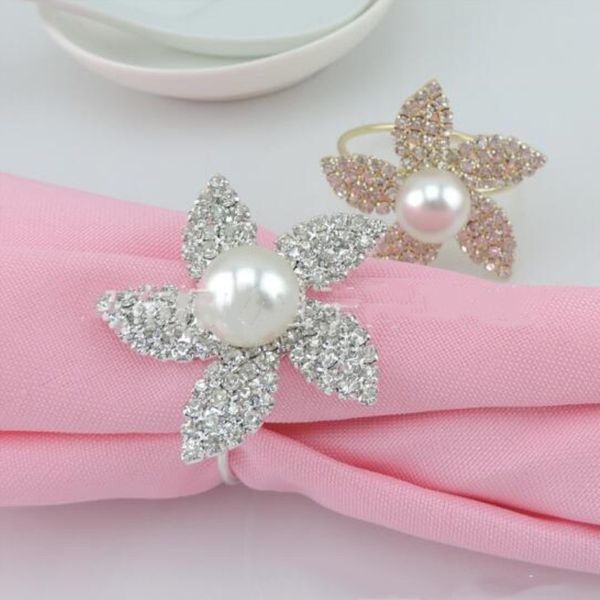 

12pieces/lot napkin rings glitter resin napkin flower pearl paper holder christening bangle party wedding