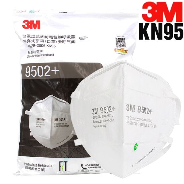 

Подлинная 3M KN95 маска для лица 9501+ 9502+ FFP2 FFP3 антибактериальная защита от загрязнения воздуха самовсасывающий фильтр Антипылевой бактериальный респиратор
