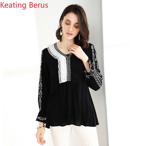 

2019 fashion women's chiffon shirt loose lace v-neck ruffled long-sleeved black women's sunscreen chiffon shirt 1114, White