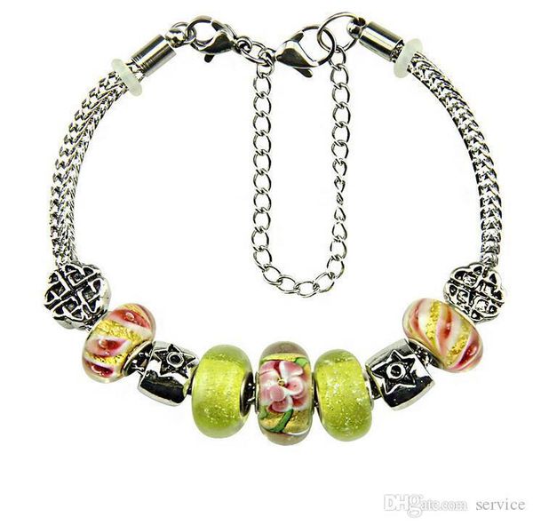 

пески из стекла бисера браслеты браслет подходит европейский diy подвески бусины 2016 октябрь стиль в наличии, Golden;silver