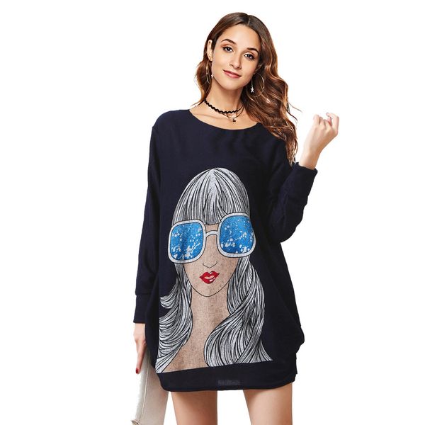 

женские дизайнерские женские с длинным рукавом печатных свободные повседневная круглый шеи t-shirt3qwf, White