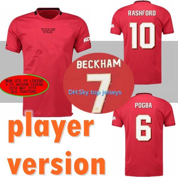 

player version 19 20 manchester soccer jerseys united legend vs bayern legend 2019 2020 man beckham solskjaer sheringham football utd shirts, Black;yellow