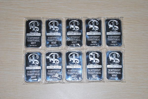 

немагнитного один oz real silver plated northwest номер один 50шт слитки бара монет / много dhl бесплатно стоимости доставки