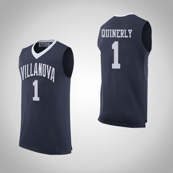 

denny grace stitched navy home villanova wildcats brandon slater cole swider men's road white v-neck college jersey, Black