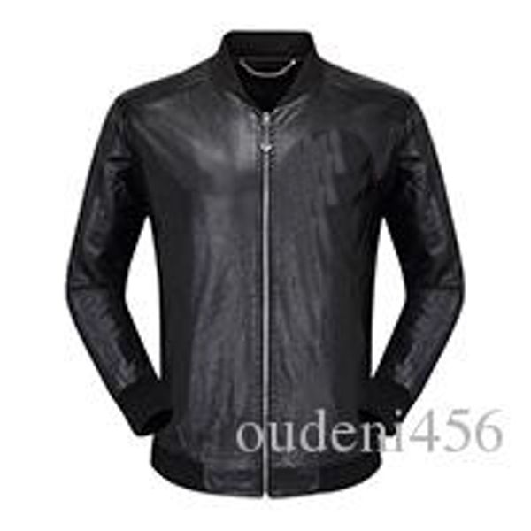 

8box logo designer leather clothing comfortable handsome brand men leather clothing guccys classic mens leather, Black