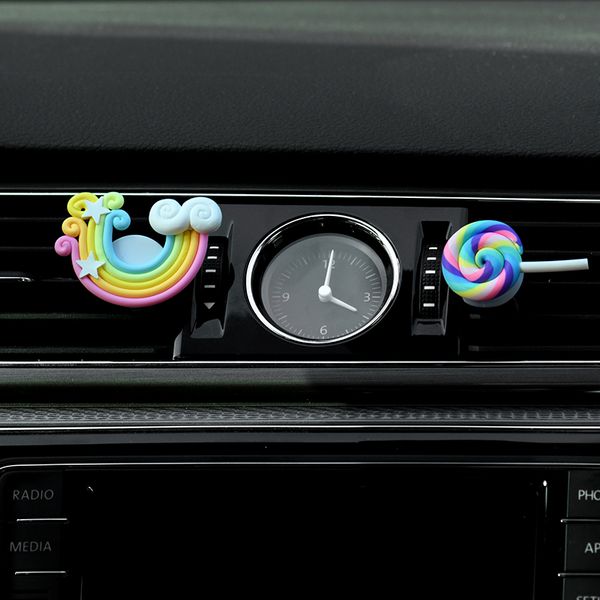 

car indoor air freshener cartoon lollipop rainbow model air conditioner outlet solid fragrance piece ing