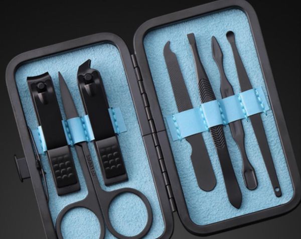 7pcs Ferramentas Manicure Set Nails Clipper Scissors Professional Pedicure Kit de Ferramentas Cuticle Pusher unhas Ferramenta Cuidados Art
