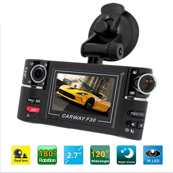 

full hd car camera recorder car dvr dual lens dvr 2.7 inch tft screen2 cameras dashcam digital video dual dash camera