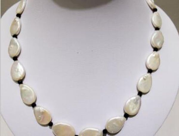 

necklace ++4mm black crystal white fresh water pearl necklace new, Silver