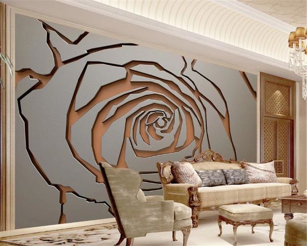 3D настенная бумага для гостиной пользовательских фото металлическая железная мозаика абстрактный цветочный фон стены гостиной спальня обои