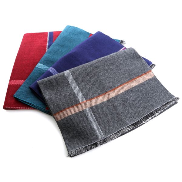 

difanni] brand winter шарф мужчины chic полосатый шарф кашемира модельер шаль bussiness вскользь шарфы, Blue;gray