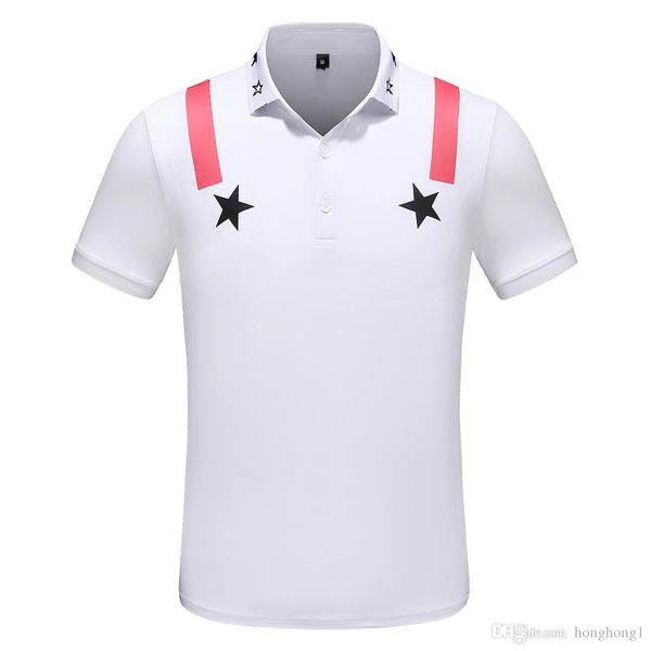 

19ss мужской polos бренд летом вышивка рубашки поло мужчин с коротким рукавом повседневный человека твердая polo shirt плюс мужчин париж tee, White;black