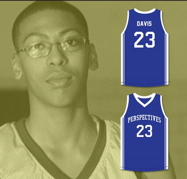 

anthony davis #23 perspectives charter high school retro basketball jersey mens stitched custom any number name jerseys, Black;red