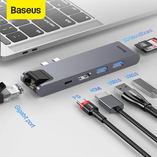 

usb hub c к hdmi rj45 usb 3.0 для macbook pro type c hub для huawei mate 20 pro samsung s8 usb hub компьютерные аксессуары