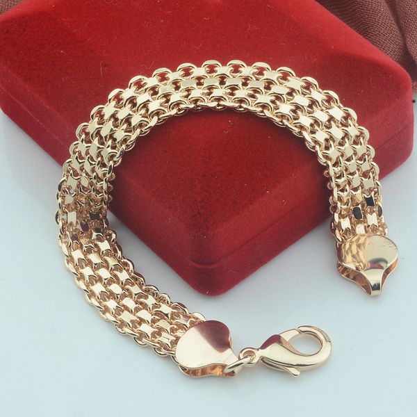 

10mm 12mm big wide for women men bracelet 585 rose gold color curb catenary chains(no red box, Black