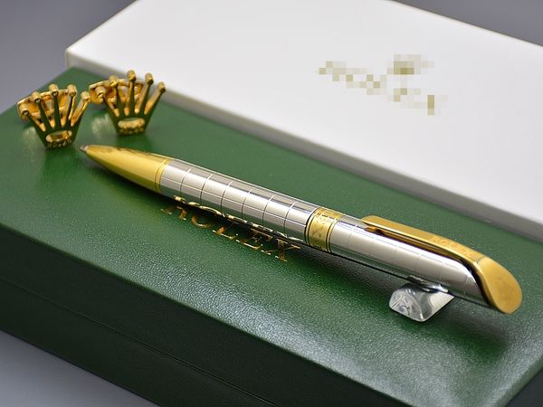

- luxury rlx branding ballpoint pen + men shirt cufflinks groomsman wear jewelry cuff links with original box packing as gift set