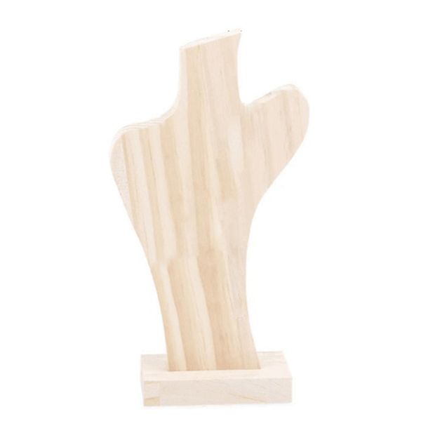

unfinished natural wood mannequin bust for necklace jewelry display rack, Pink;blue