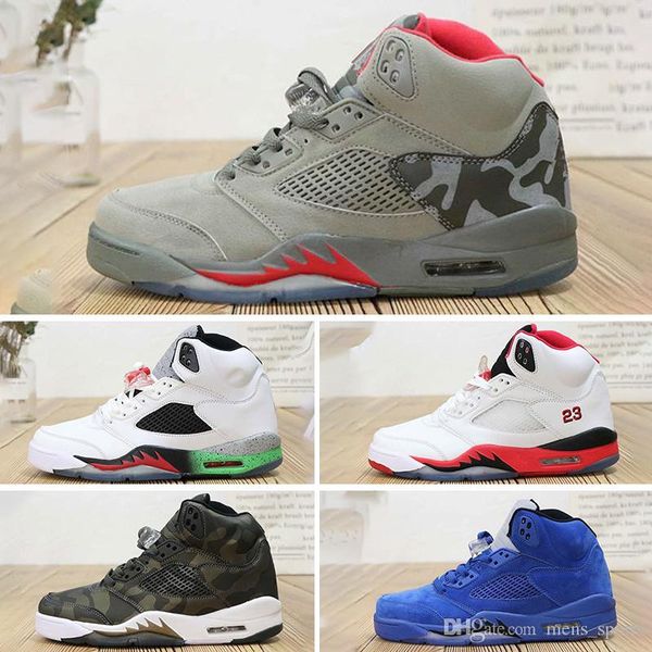 

5 5s mens basketball shoes red blue suede bred camo fire red og metallic black olympic gold mens designer sneakers