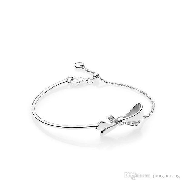 

pb33 big brand bangle classic bracelet basic chain pure silver wholesale 925 silver sell bow shape have logo, Golden;silver