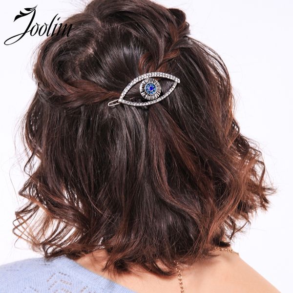 

joolim luxury cz crystal eye hairpins for women quality jewelry wholesale, Golden;white