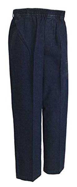 

benefit wear mens full elastic waist 5-pocket pants with mock, Blue