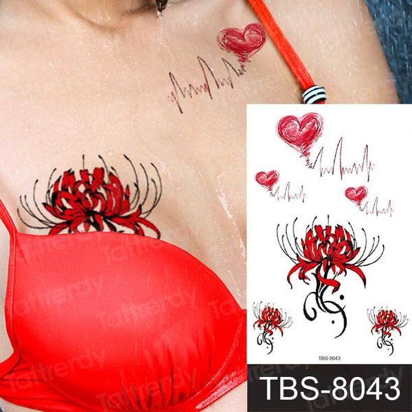 

temporary tattoo sticker flower women tattoo breast lotus flower rose peony butterfly design body art waterproof