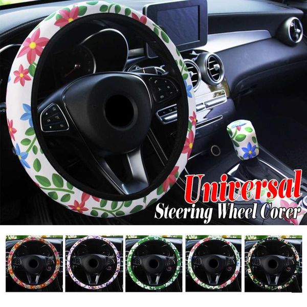 

universal flowers printed car steering wheel cover steering-wheel covers auto accessories case car styling