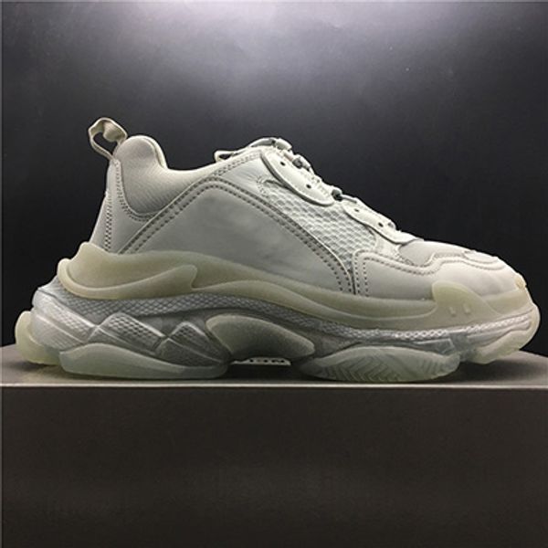 

classic with box 2019 mens and womens casual shoes triple s clear sole white black green brand designer trainers 36-45 cai0516