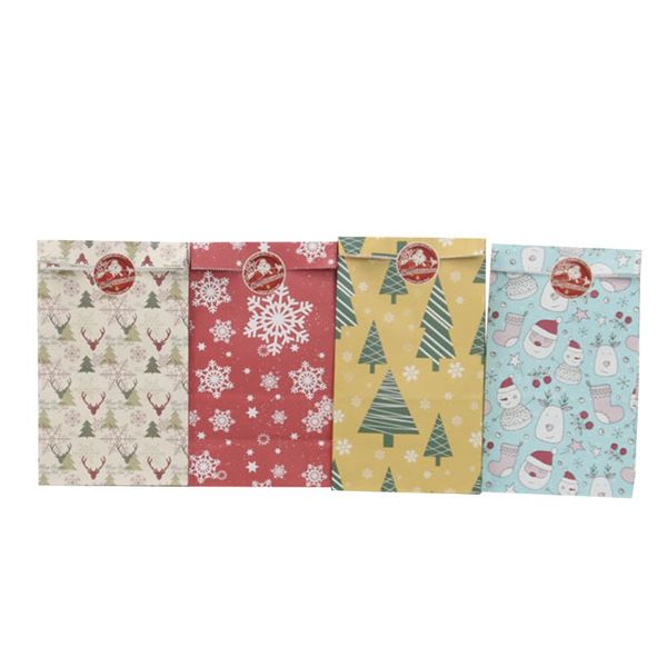 

24 pieces christmas paper bags holiday kraft bag shopping bags party