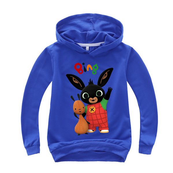 

new cartoon bing sweatshirts pullover hooded hoodies shirt baby boys girls long sleeves children gifts 2-16y, Black