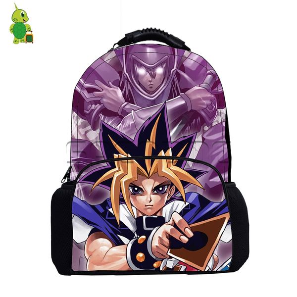 

anime yu-gi-oh backpack yugi dark magician printing lapbackpack school bags for teenage boys girls book bags large