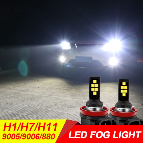 

2pcs h11 h8 h1 h3 h7 880 9005 9006 hb4 hb3 3030 chips led fog lights bulb car driving light fog lamps auto leds lamp 12v