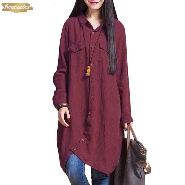

blouse plus size women cotton 5xl oversize shirts female ladies casual long sleeve long pocket button blusas, White
