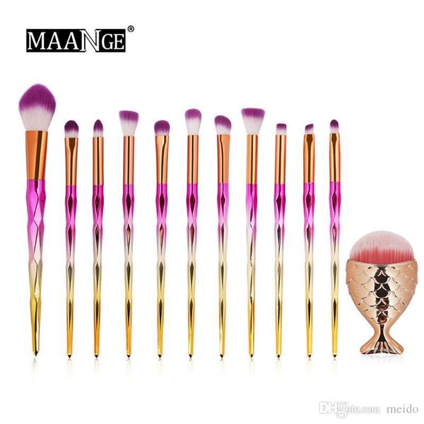 

Maange 12pc diamond handle makeup bru h and mermaid foundation bru h et make up bru he et profe ional foundation blu h eye hadow