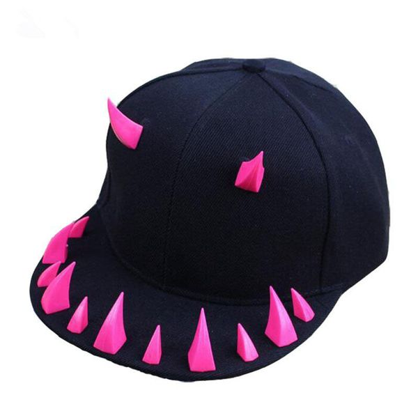 

horn snapback caps men punk baseball caps women punk horns cap hip hop baseball hats for men women 2019 fashion, Blue;gray